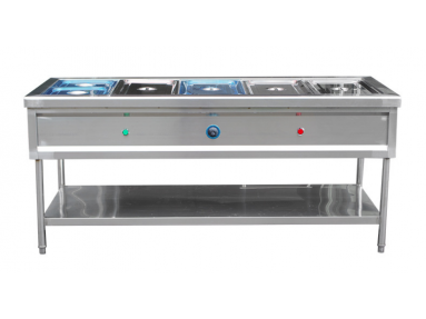 五格保温售饭台连下层板